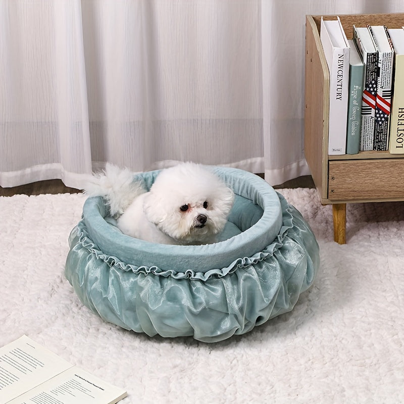 All-season universal autumn and winter cat and dog bed mat, home washable princess bed, anti-slip, soft plush, warm pet sofa, cat bed and dog bed, cute and comfortable, suitable for all cats and dogs
