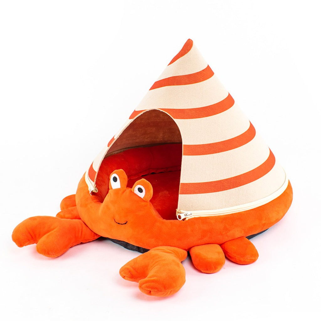 All-season Enclosed Windproof Cat House, Detachable Cat and Dog Bed, Warm Pet Nest, Creative Turtle and Hermit Crab-style Cat Bed