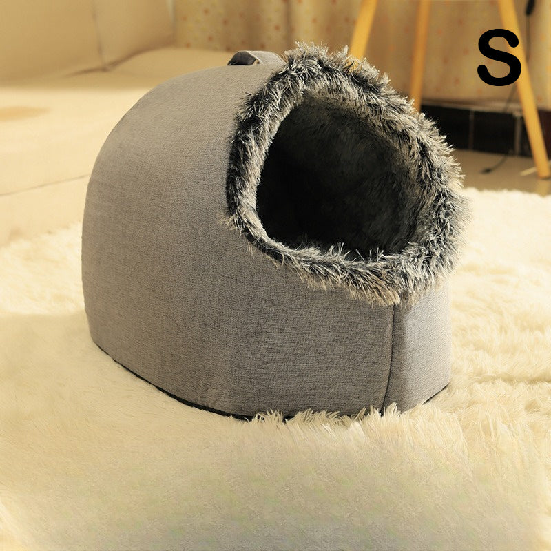 1Set\u002F2pcs-A Cat Bed And A Cat Mat, Easter & Mother'S Day 2026 Gift - Warm Enclosed Portable Pet Bed with Sleeping Mat | Cozy Enclosed Cat House for Deep Sleep | Perfect Easter & Mother'S Day Present for Your Furry Friend