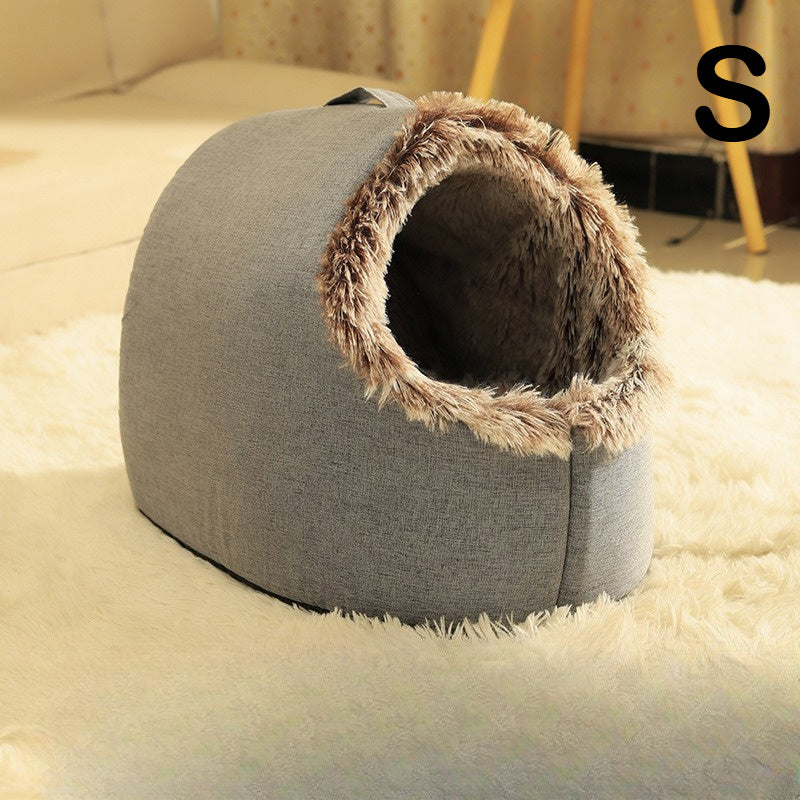 1Set\u002F2pcs-A Cat Bed And A Cat Mat, Easter & Mother'S Day 2026 Gift - Warm Enclosed Portable Pet Bed with Sleeping Mat | Cozy Enclosed Cat House for Deep Sleep | Perfect Easter & Mother'S Day Present for Your Furry Friend