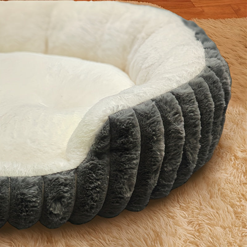 Indoor Round Bed | Super Soft and Warm, Portable and Easy to Clean, Fluffy, Polyester Fiber Filled, Suitable for Small Dogs and Cats, SOULTIMES Brand
