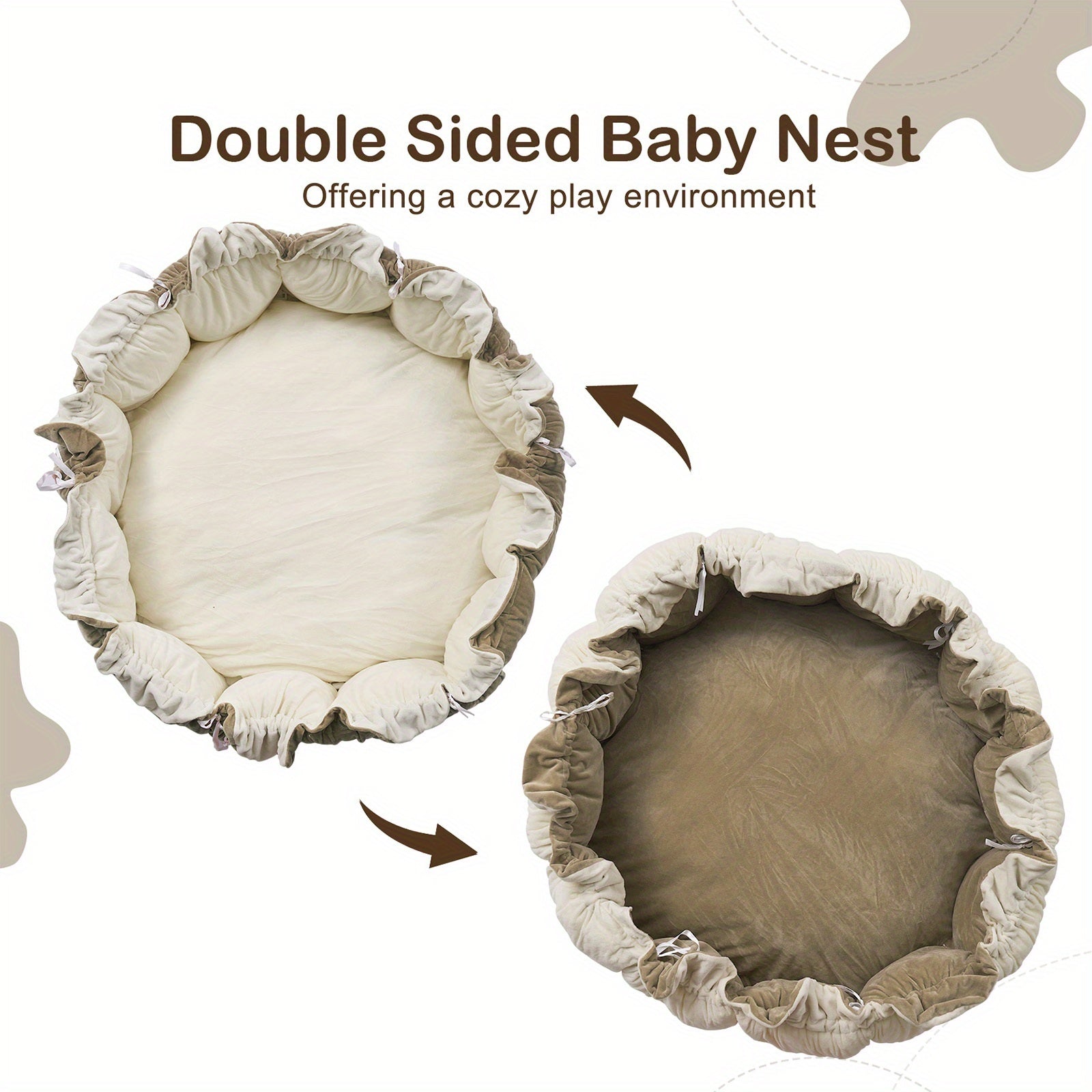 5-in-1 Thick & Plush Baby Gym, Baby Mats for Floor, Tummy Time Mat, Cat Bed, Dog Bed, Convertible Stage-Based Developmental From Baby to Toddler, Ball Pit, Pet Cushion Cloudico