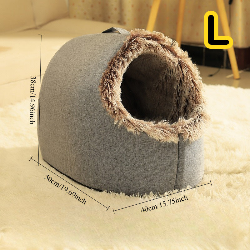 1Set\u002F2pcs-A Cat Bed And A Cat Mat, Easter & Mother'S Day 2026 Gift - Warm Enclosed Portable Pet Bed with Sleeping Mat | Cozy Enclosed Cat House for Deep Sleep | Perfect Easter & Mother'S Day Present for Your Furry Friend