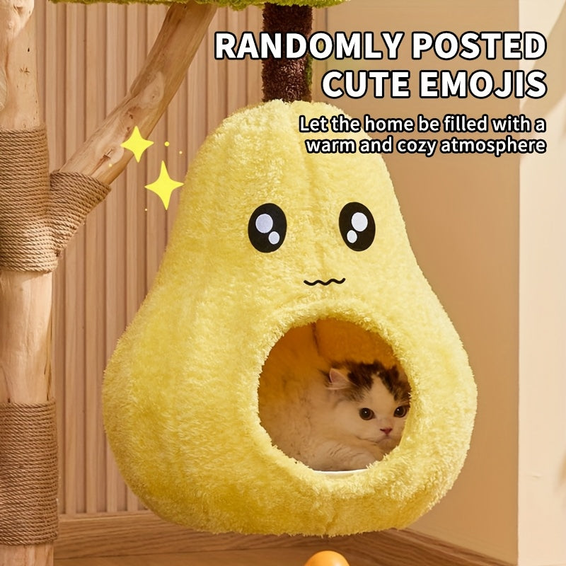 Solid Wood Modern Cat Tree Tower with Multi-Level Platforms, Scratching Posts, Top Cattail Basket Bed, Hammock & Condo - Sturdy Indoor Cat Furniture with Soft Cushioned Perches, Spacious Design for Large Adult Cats - Durable Cat Tree for Climbing