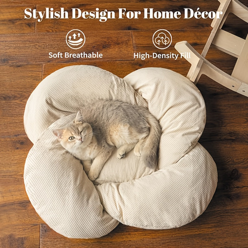 Padded Wooden Elevated Cat Bed Fluffy Pet Sofa Indoor Cat Lifting Lounge Chair with Hardware Tools Suitable for Puppies and Cats Furniture(Two Hemp Fish Are Included as a Gift.)