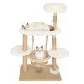 54 Inch Cat Tree for Indoor Cats | Modern Multi-Level Wooden Cat Climbing Tower with Hanging Basket Hammock, Sisal Scratching Posts, Scratchable Base for Multi-Cat Households