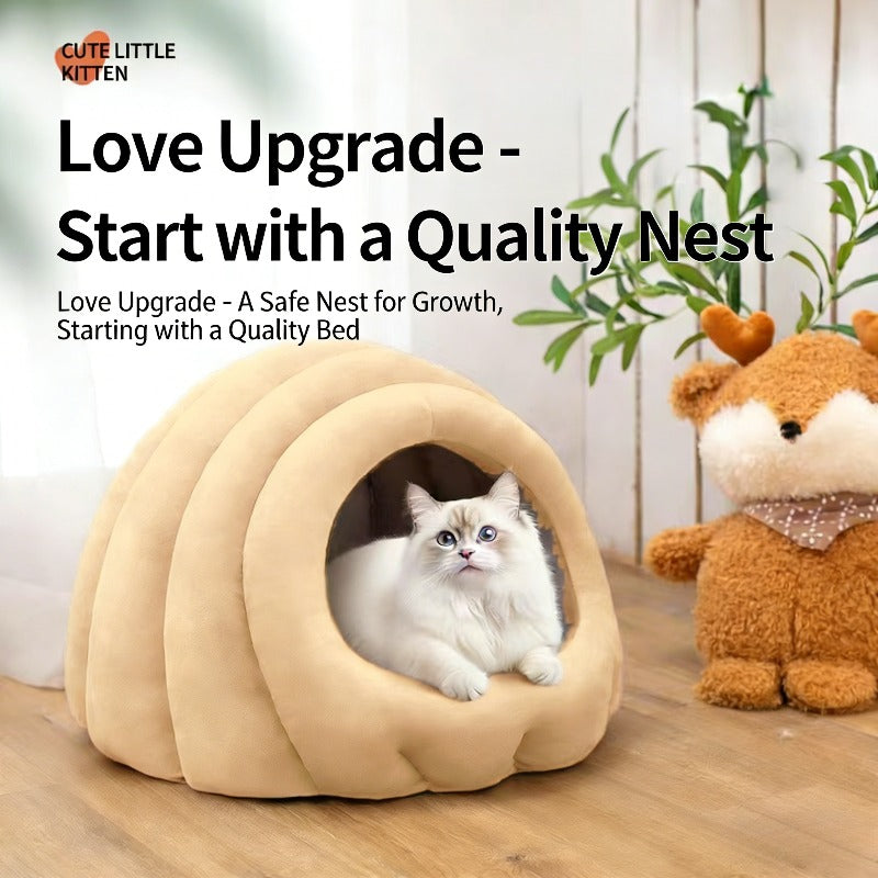 Caterpillar Pet House Bed - A Fully Enclosed Bed for Dogs And Cats Suitable for All Seasons, Featuring a Thick, Warm Cushion That Resists Chewing