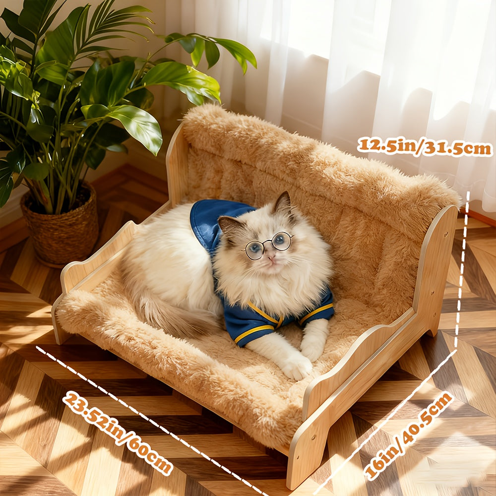 Cat Beds, Cat Sofa Beds, Wooden Cat Sofas, Booster Cat Chairs, Cat Habitats, Suitable for Cats And Dogs, Dog Beds, Pet Furniture, Plush Pet Beds, Suitable for Small to Medium-large Pet Furniture. Artistic Decorations, Washable Plush Mats.