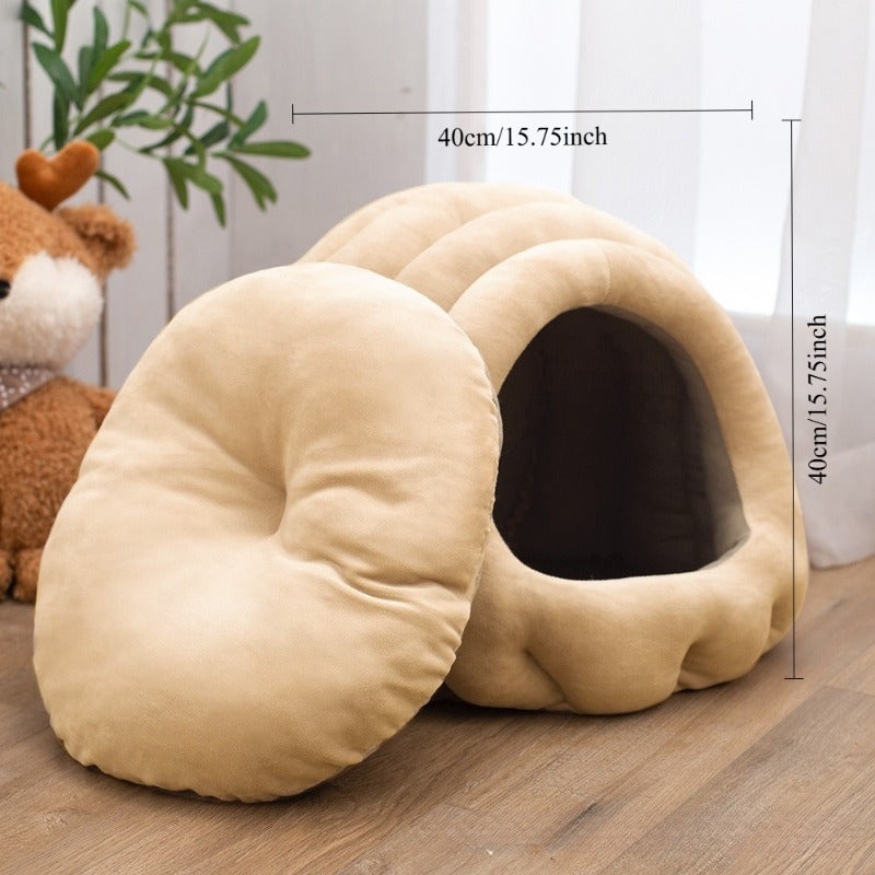 Caterpillar Pet House Bed - A Fully Enclosed Bed for Dogs And Cats Suitable for All Seasons, Featuring a Thick, Warm Cushion That Resists Chewing