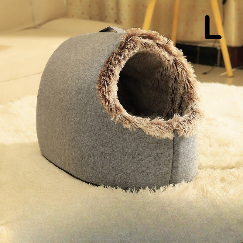 1Set\u002F2pcs-A Cat Bed And A Cat Mat, Easter & Mother'S Day 2026 Gift - Warm Enclosed Portable Pet Bed with Sleeping Mat | Cozy Enclosed Cat House for Deep Sleep | Perfect Easter & Mother'S Day Present for Your Furry Friend
