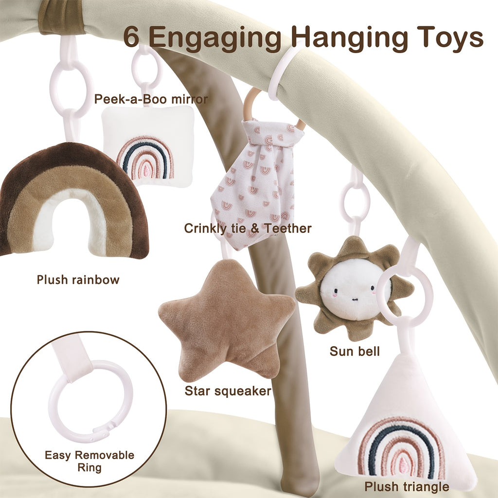 5-in-1 Thick & Plush Multi-Functional Cat & Dog Bed - Convertible Gym with Ball Pit, 6 Toys, Tummy Time Mat & Floor Mats | Plush Cushion Suitable for Kittens\u002FPuppies, Developmental Play & Rest