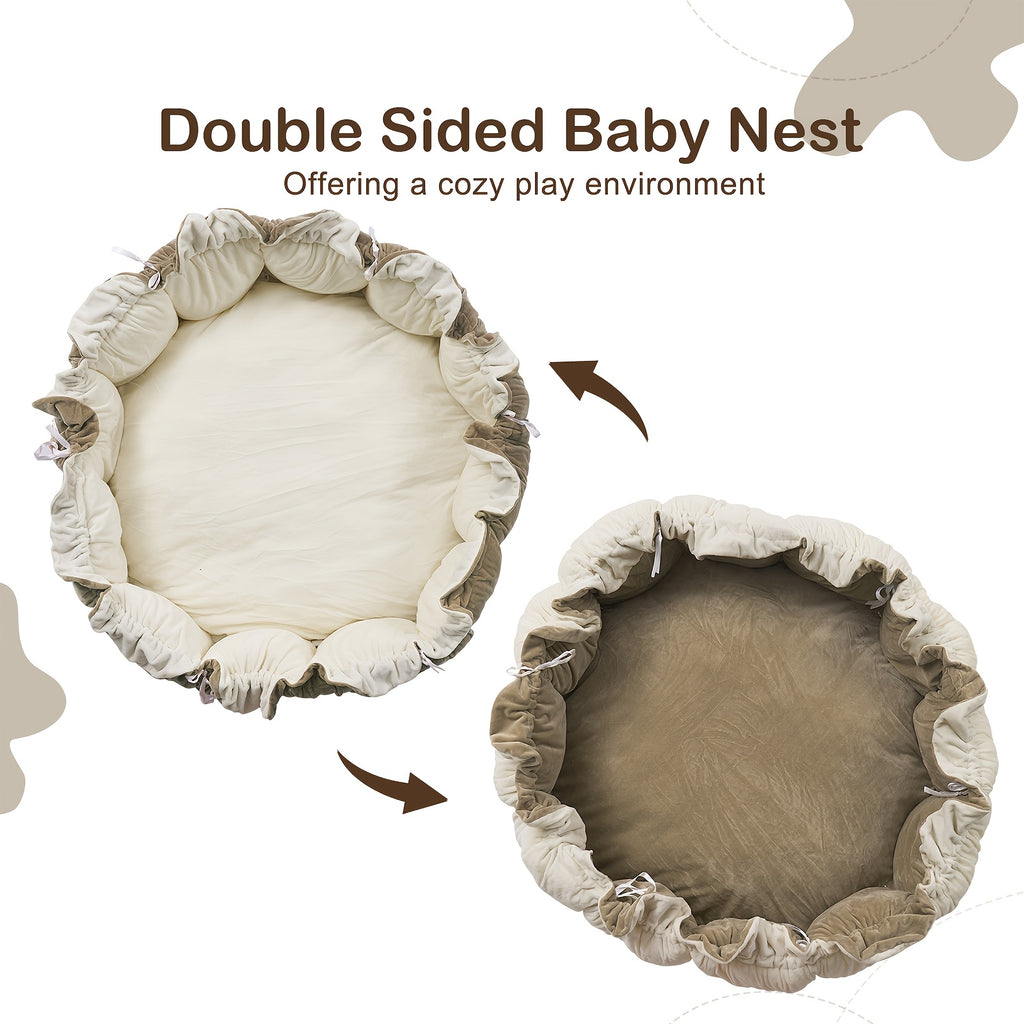 5-in-1 Thick & Plush Multi-Functional Cat & Dog Bed - Convertible Gym with Ball Pit, 6 Toys, Tummy Time Mat & Floor Mats | Plush Cushion Suitable for Kittens\u002FPuppies, Developmental Play & Rest