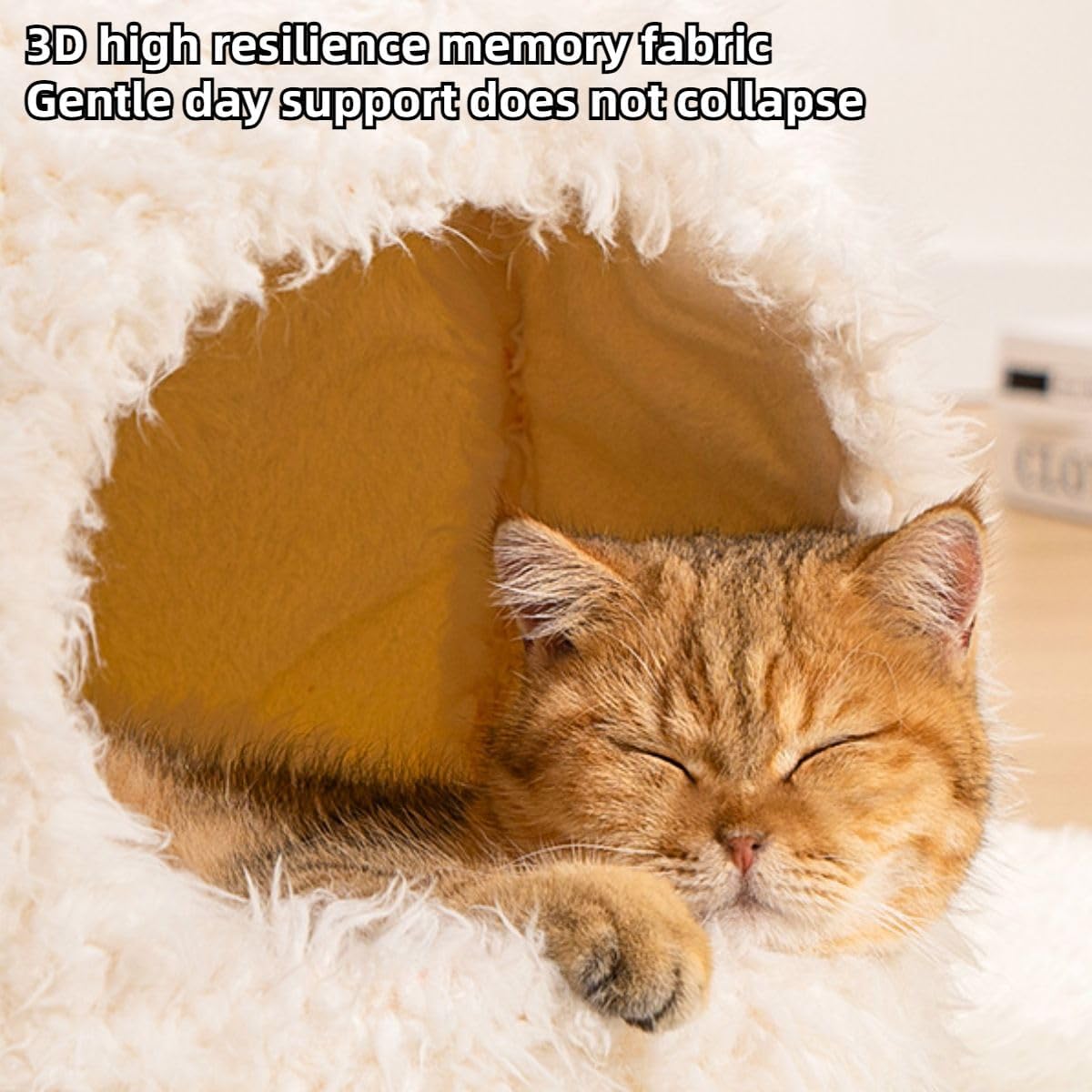 Cozy Cat Cave Bed with Privacy Cover, Winter Warm Dog House for Indoor Use, Non-Slip Base & Machine Washable, Calming Shelter for Pets