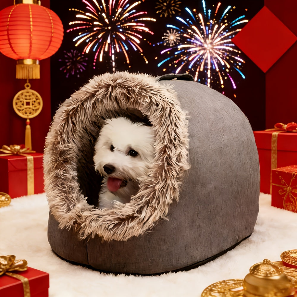 1Set\u002F2pcs-A Cat Bed And A Cat Mat, Easter & Mother'S Day 2026 Gift - Warm Enclosed Portable Pet Bed with Sleeping Mat | Cozy Enclosed Cat House for Deep Sleep | Perfect Easter & Mother'S Day Present for Your Furry Friend