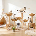 3-tier Cat Tree Activity Tower Condo Furniture with Plush Cushion Cozy Rest Dangling Ball Sisal Scratching Post for Indoor Cats