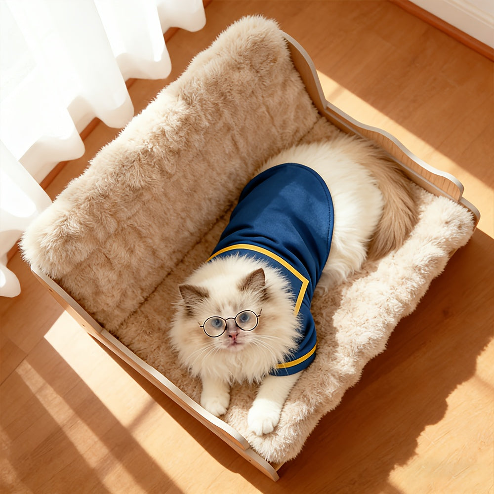 Cat Beds, Cat Sofa Beds, Wooden Cat Sofas, Booster Cat Chairs, Cat Habitats, Suitable for Cats And Dogs, Dog Beds, Pet Furniture, Plush Pet Beds, Suitable for Small to Medium-large Pet Furniture. Artistic Decorations, Washable Plush Mats.