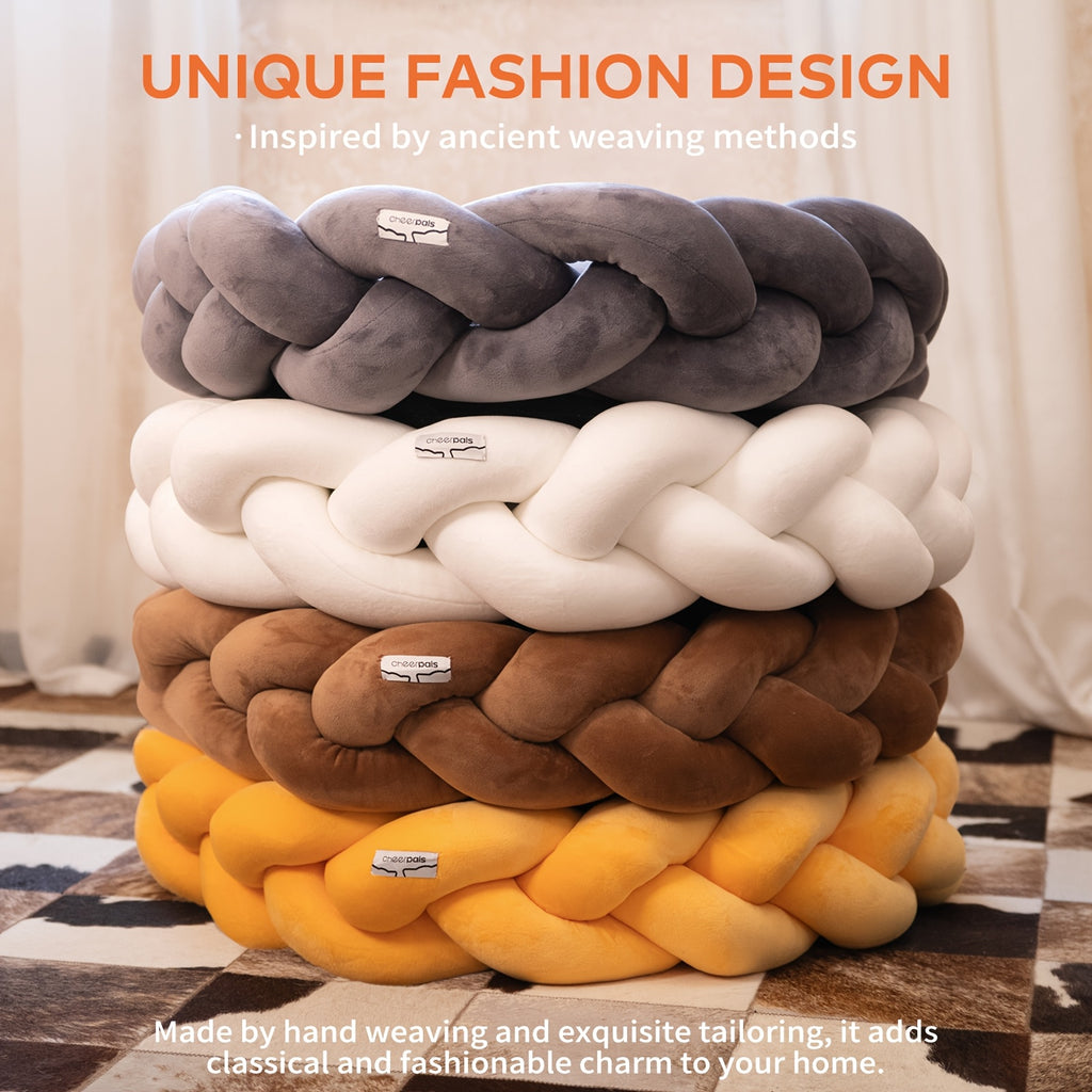 CheerPals Twisted Pet Bed, Weave Cat Bed Sofa with Cushion for Indoor Cats Puppy