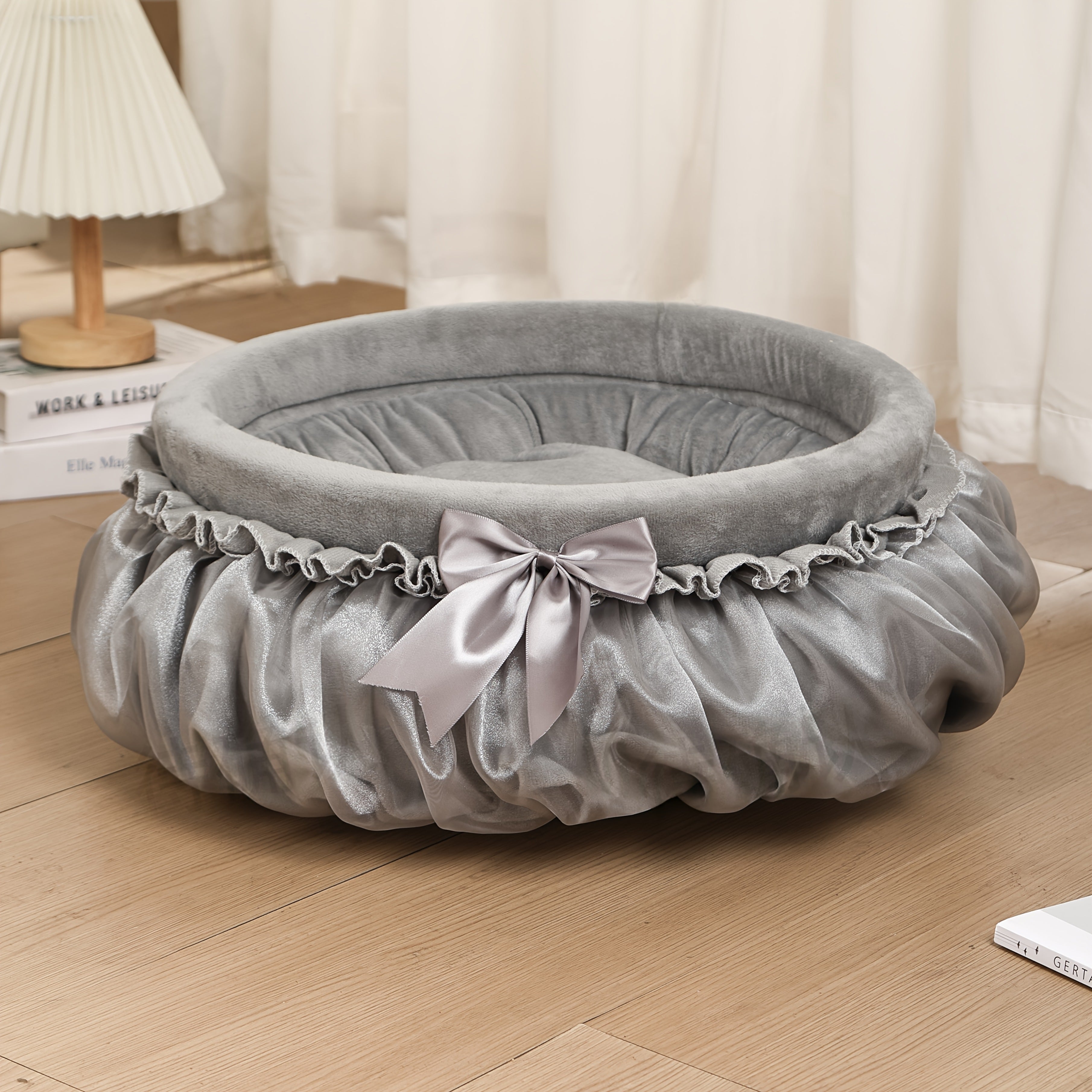 All-season universal autumn and winter cat and dog bed mat, home washable princess bed, anti-slip, soft plush, warm pet sofa, cat bed and dog bed, cute and comfortable, suitable for all cats and dogs