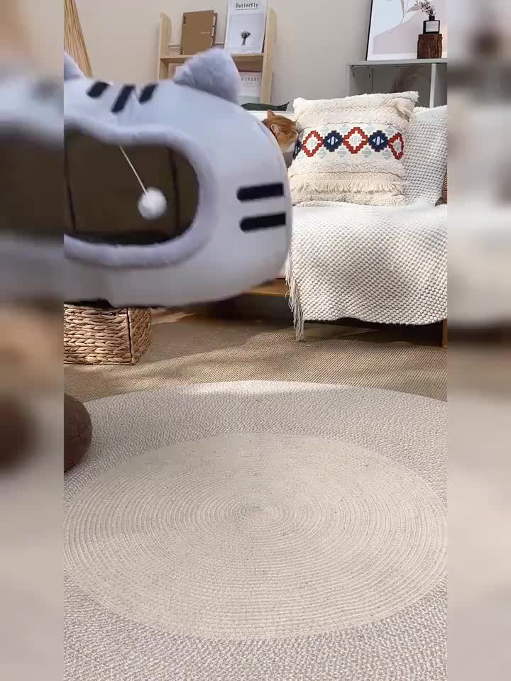 Cat-Shaped Cat Bed - Enclosed Windproof Winter Warm Cozy Nest Suitable for All Seasons, Detachable Washable, Shelter for Cats, Assembly Cat ( Style)