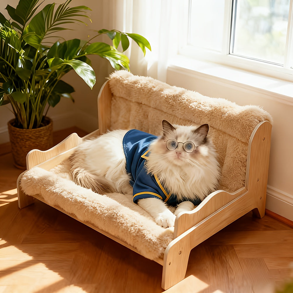 Cat Beds, Cat Sofa Beds, Wooden Cat Sofas, Booster Cat Chairs, Cat Habitats, Suitable for Cats And Dogs, Dog Beds, Pet Furniture, Plush Pet Beds, Suitable for Small to Medium-large Pet Furniture. Artistic Decorations, Washable Plush Mats.