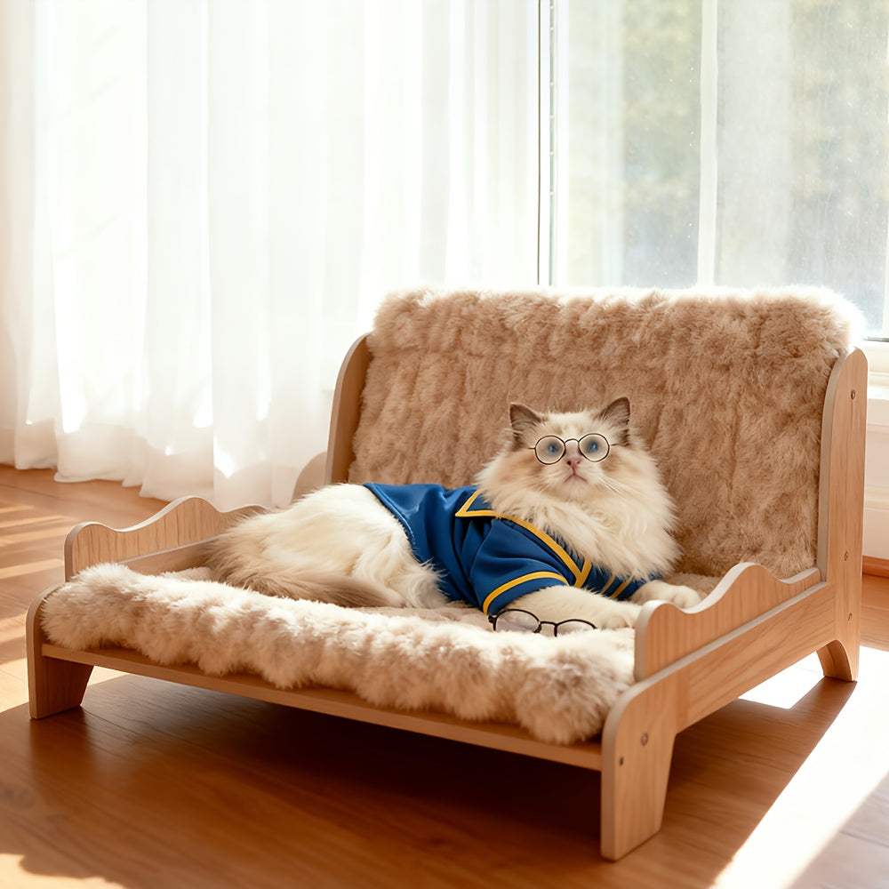 Cat Beds, Cat Sofa Beds, Wooden Cat Sofas, Booster Cat Chairs, Cat Habitats, Suitable for Cats And Dogs, Dog Beds, Pet Furniture, Plush Pet Beds, Suitable for Small to Medium-large Pet Furniture. Artistic Decorations, Washable Plush Mats.