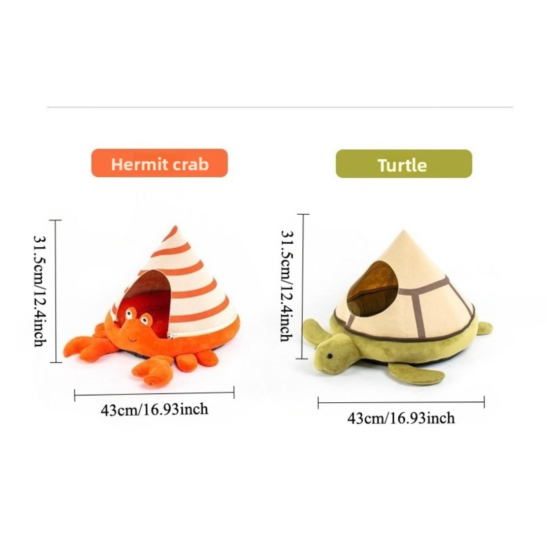 All-season Enclosed Windproof Cat House, Detachable Cat and Dog Bed, Warm Pet Nest, Creative Turtle and Hermit Crab-style Cat Bed