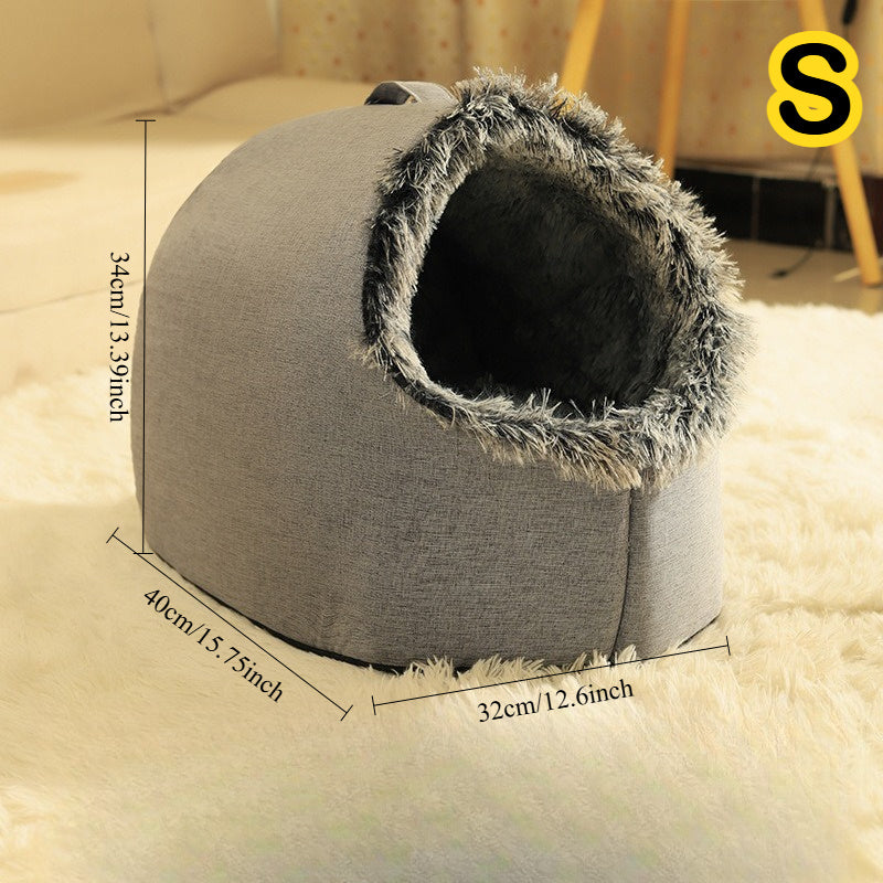 1Set\u002F2pcs-A Cat Bed And A Cat Mat, Easter & Mother'S Day 2026 Gift - Warm Enclosed Portable Pet Bed with Sleeping Mat | Cozy Enclosed Cat House for Deep Sleep | Perfect Easter & Mother'S Day Present for Your Furry Friend