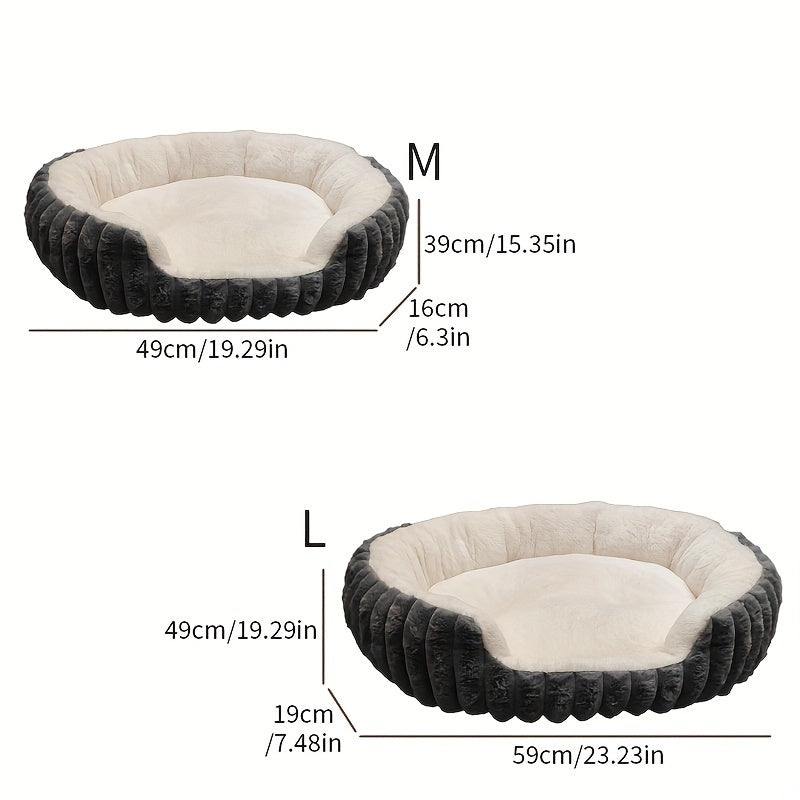 Indoor Round Bed | Super Soft and Warm, Portable and Easy to Clean, Fluffy, Polyester Fiber Filled, Suitable for Small Dogs and Cats, SOULTIMES Brand