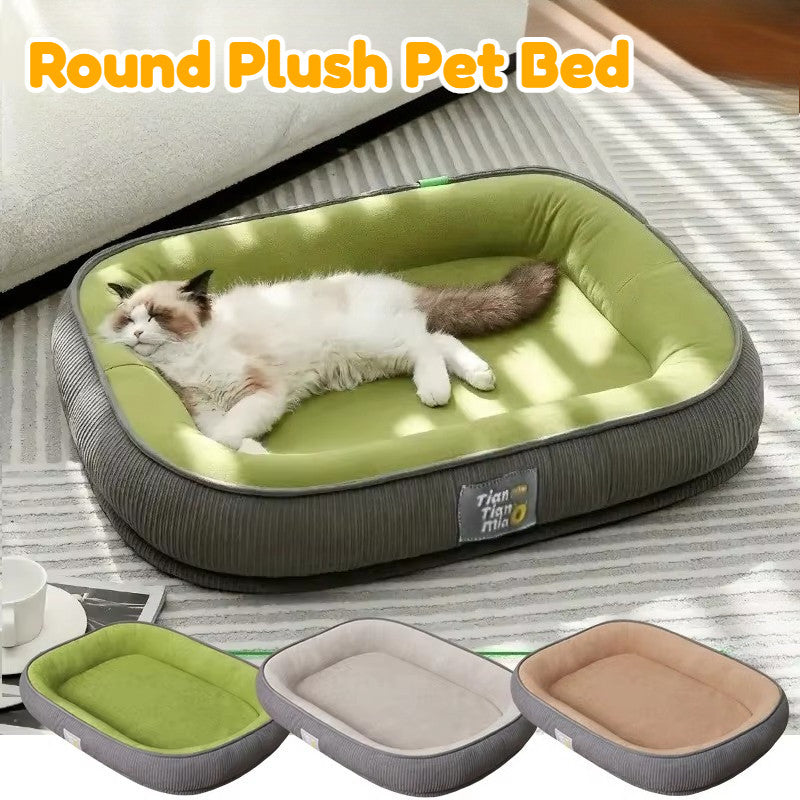 Cozy Round Velvet Pet Bed | Removable And Washable Soft Sleeping Bed for Dogs And Cats in Winter
